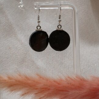 boucles d'oreilles "ronds noirs"