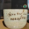 Tasse grès "J'peux pas j'ai mobylette"