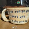 Tasse grès "je ne ronfle pas, je rêve que je suis une moto"