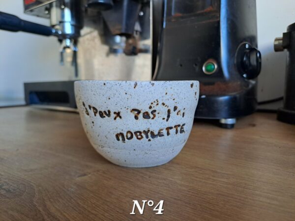 Tasse grès "J'peux pas j'ai mobylette"